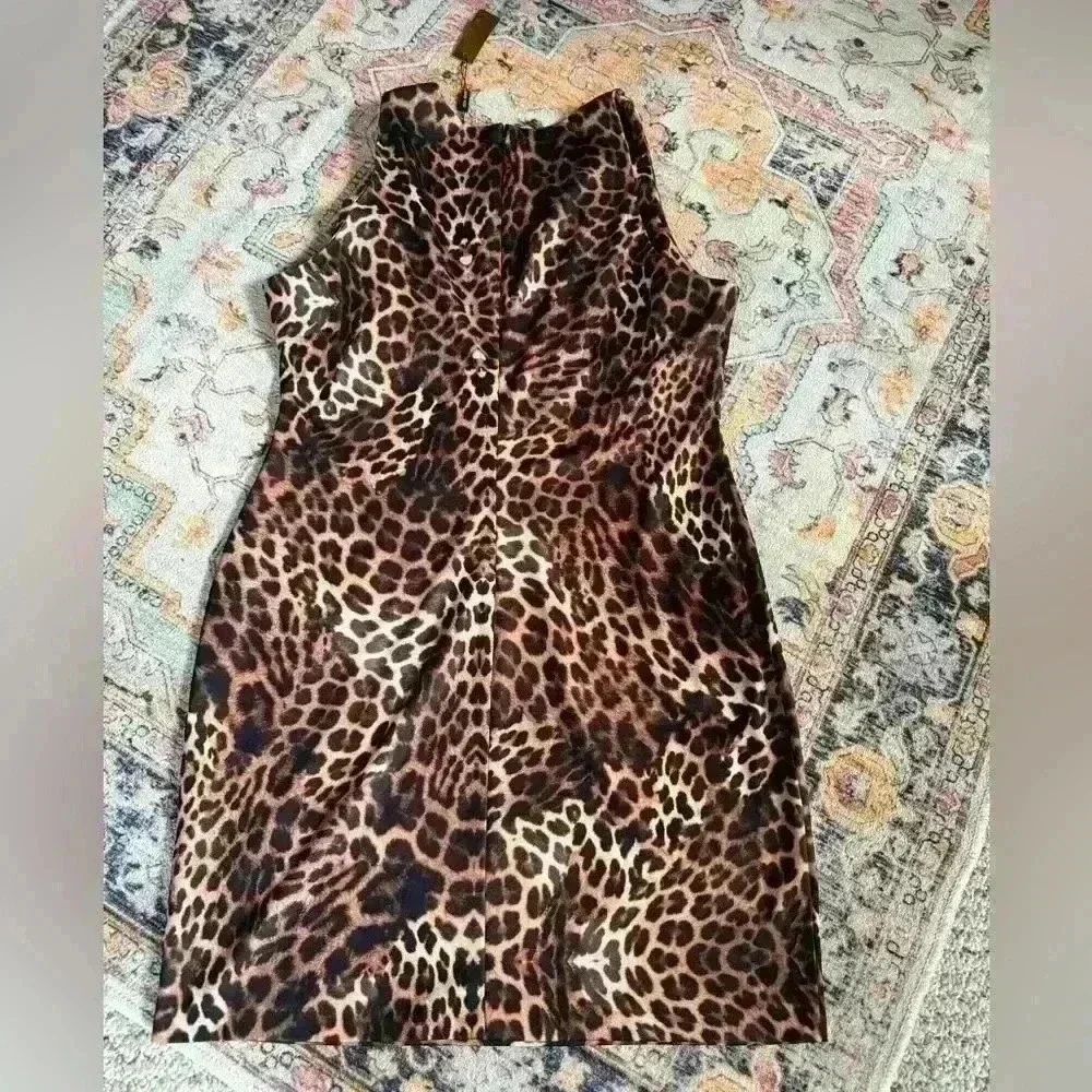 NWT Alexia Admor LEOPARD Daphne Jewel Neck Dress Sz: XL - Picture 5 of 6